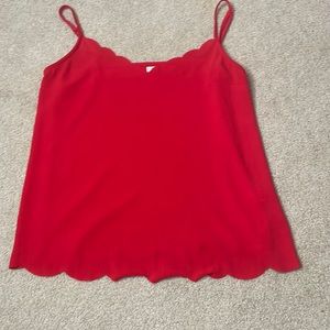 red spaghetti strap shirt